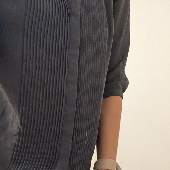 H&M, 3/4 sleeve, Blouse, dark gray, size 2 - Picture 5 of 9